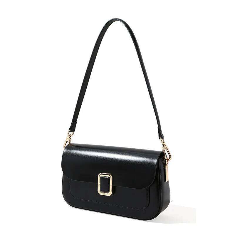 Cowhide Underarm New Niche Design French Vintage Crossbody Fashionable Ladies Single Shoulder Small Square Bag Suotong1029