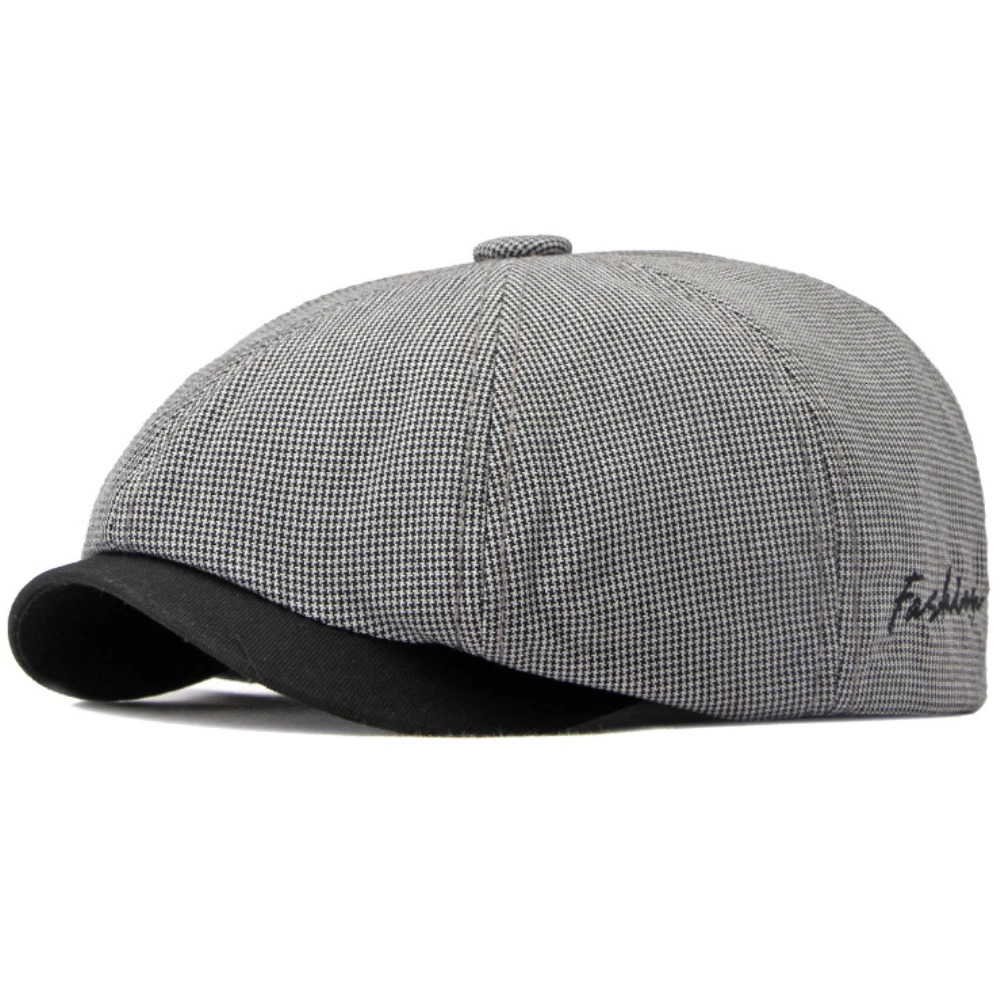 HT4168 Berets Spring Summer Caps for Men Women Artist Painter Octagonal Beret Hat Flat Cap Male Female Plaid 251013