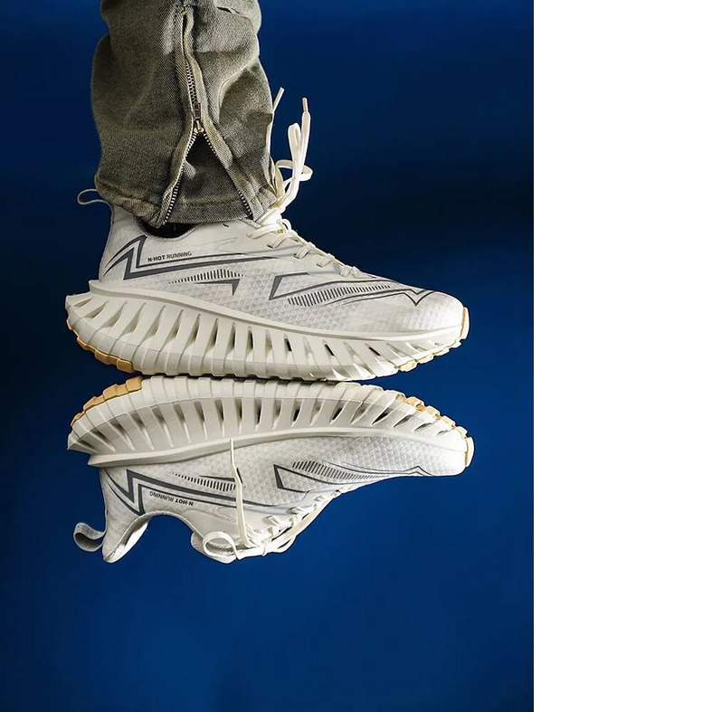 NHOT White Running Shoes for Men Spring Autumn Summer Men's Shoes Shock Absorption Rebound Breathable Wear-resistant Casual Sports Shoes