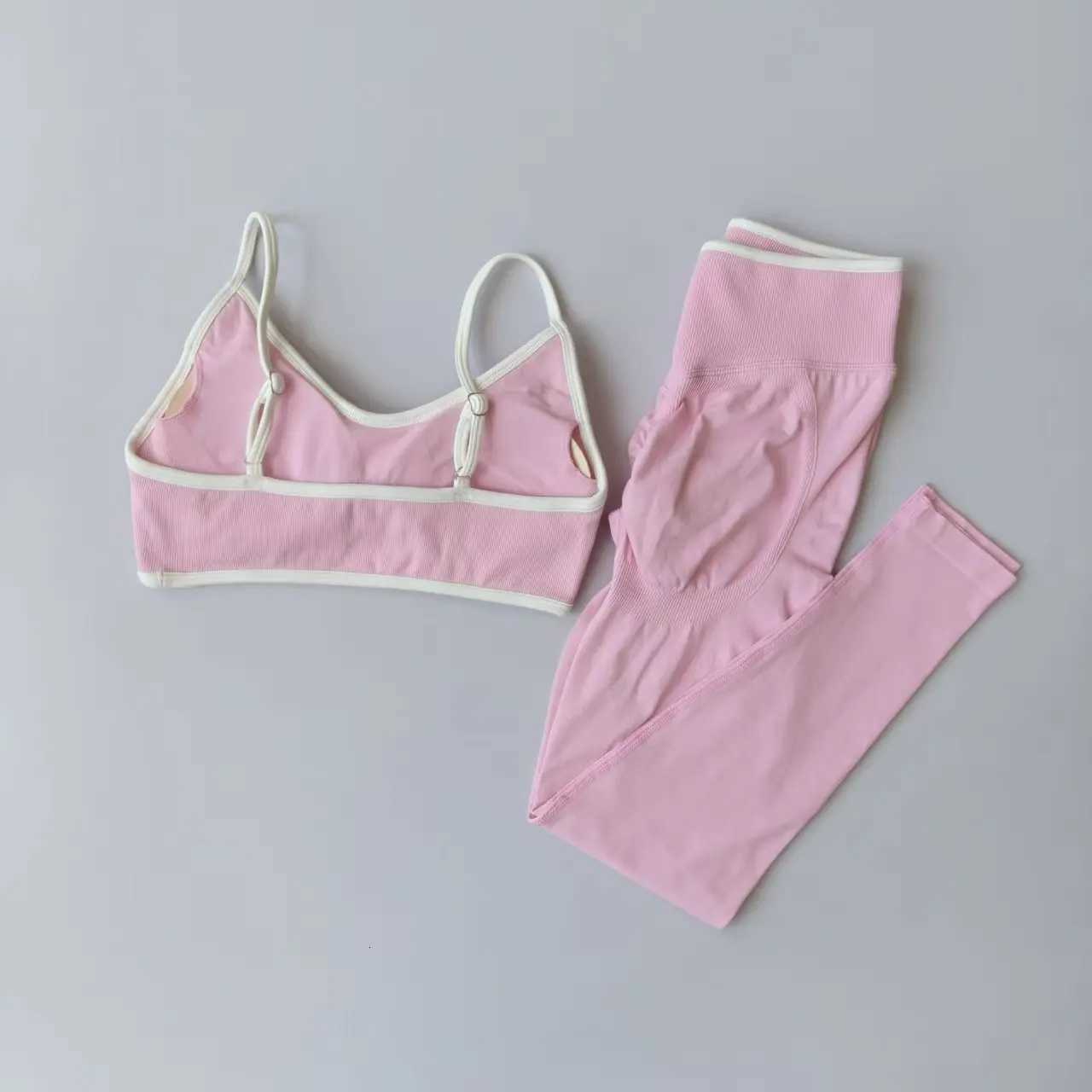 Womens Gym Yoga Set Seamless High Waist Leggings Sports Bra Top Workout Outfit Fitness Activewear Running Training Clothes SuitXJ251029