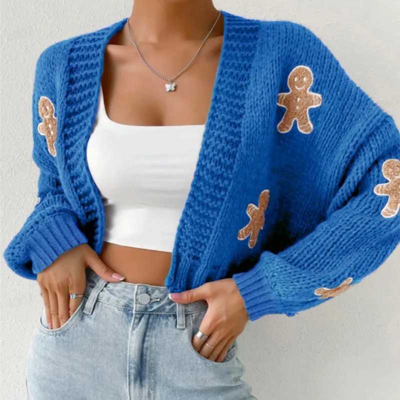 Knitted Cardigans Winter Clothes Woman Pulls Femmes Comfortable Allmatch Loose Simple Style Gingerbread Man Casual CommutingT251028