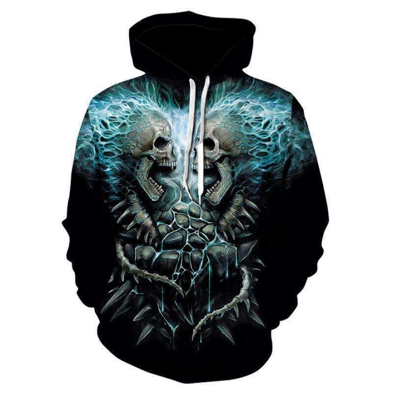 Men Hoodie Designer Hip Hop Gothic Skull Cartoon Pattern Print Black Ultra David Coat Men's Women's Gothic Pullover Clothing