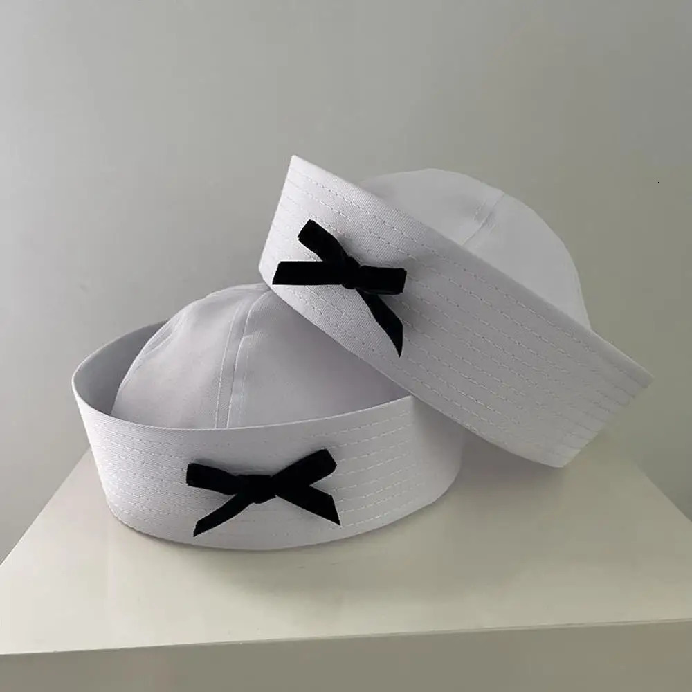 Bowknot Bow Beret Cap Navy Hat UV Protection Dome Cap Flip Eaves Sailor Hat Nurse Cosplay Hat Y2K Sweet Uniform Hats For Girls 251029