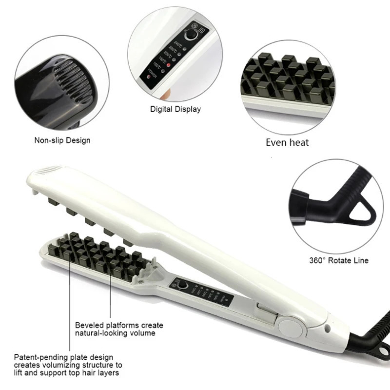 Professional Volumizing Ceramic Hair Iron For Thicker Hair Or Larger Lasting Hair Volume Fluffy Hair Straightener Crimping Tool 251029
