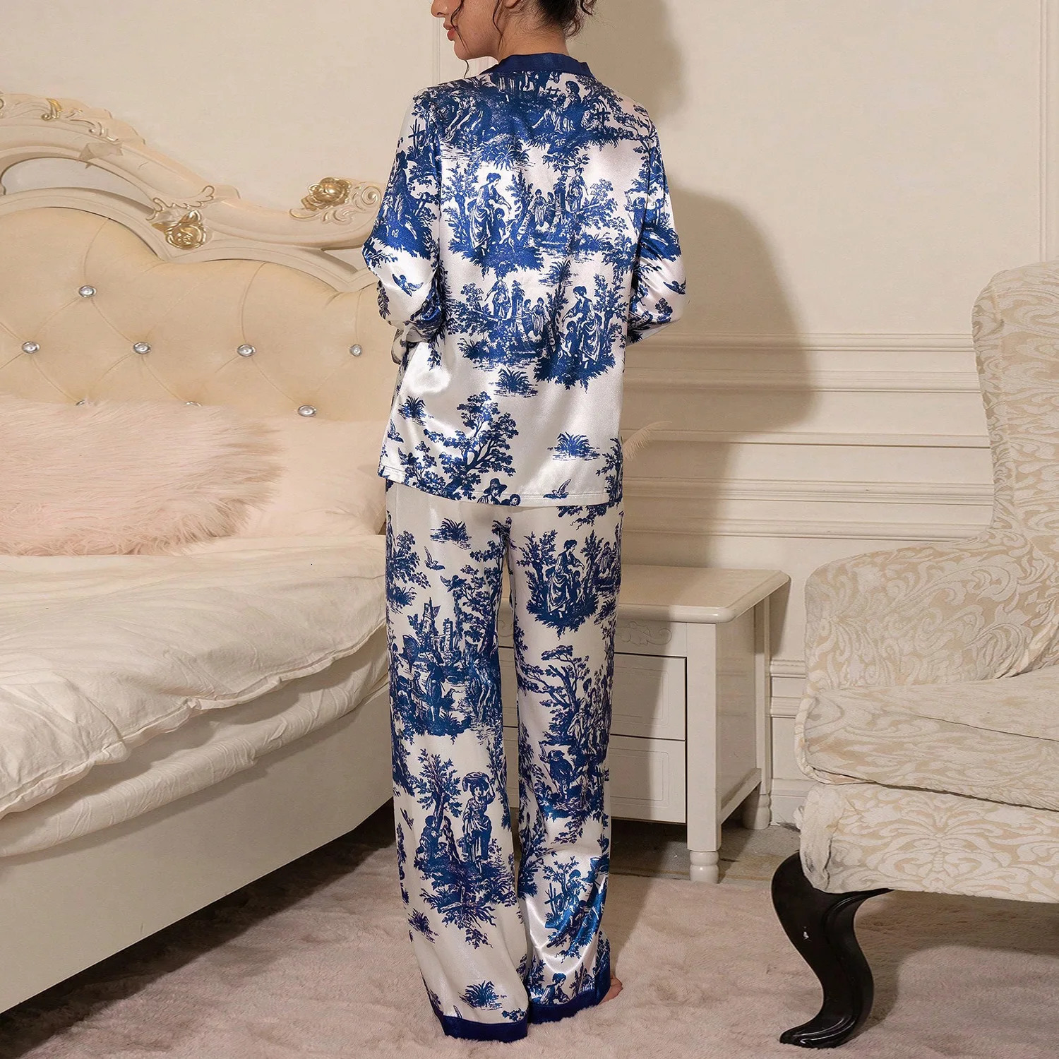 Long Sleeve Pajamas Women Woman Pajama Set Home Wear Set Big Size Womens Pajamas Sleepwear Pigma Winter Sleep Lounge Underwear 251029