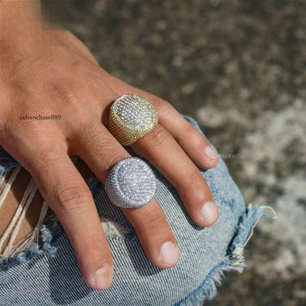 Wholesale Price Iced Out Rings Hip Hop Punk Rock 5A+ Grade Moissanite Ring Rapper Jewelry Gift for Men