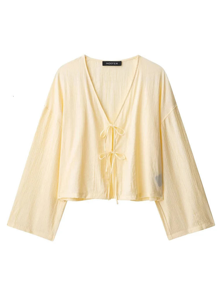HH Fashion Women Yellow Cotton Linen Lace Up Shirt Shorts Set Vneck Lace UpHigh Waist Drawstring Pocket Shorts Suit 251029
