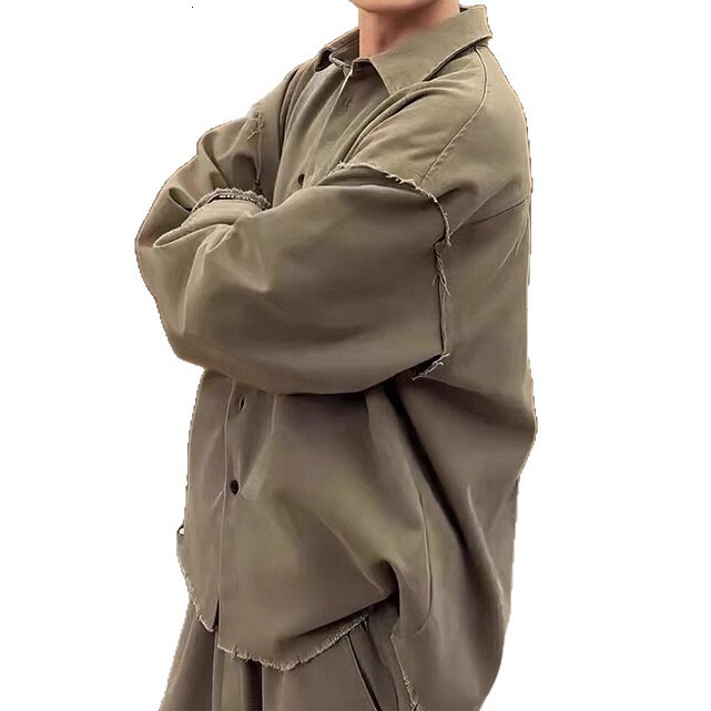 Spring New Men's Designer Jacket Fashion Brand Turn-down Collar Shirt Elegant Solid Color Simple Versatile Casual Loose Top Jacket
