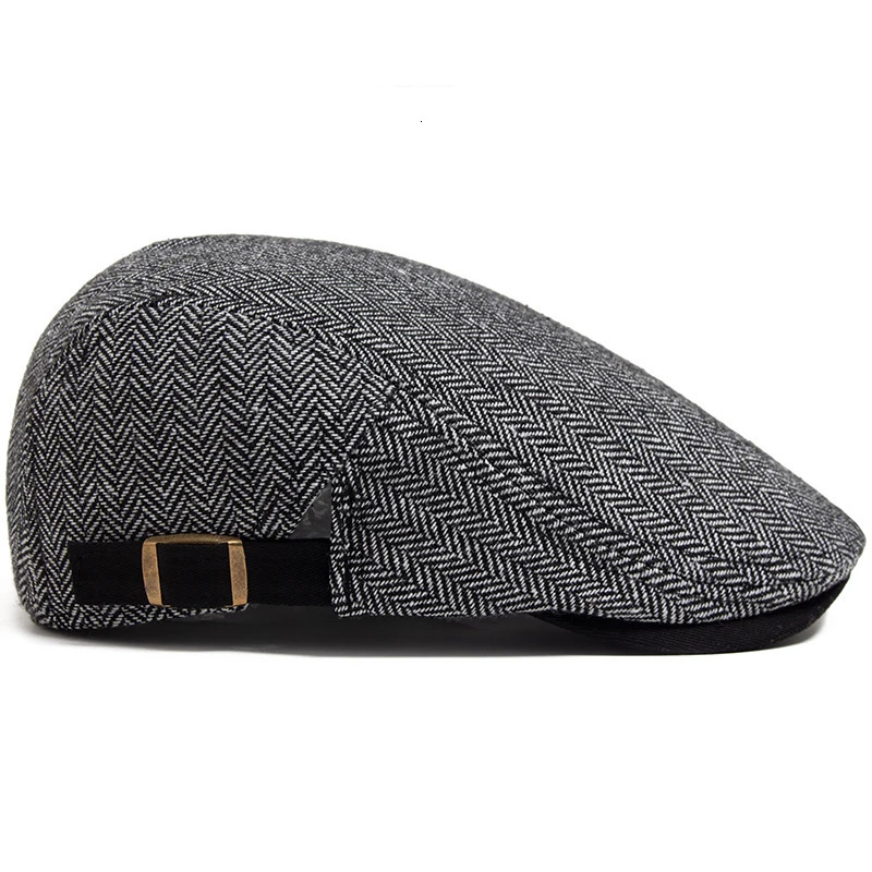 Herringbone Vintage Beret Men Autumn Winter Casual Flat Visor Hat Berets Retro Fashion sboy Cap Mens Adjustable 251013