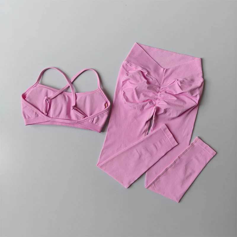 2Piece Workout Set for Women QuickDry Yoga Outfit Butt Lifting Leggings with Sports Bra Fitness SuitXJ251029