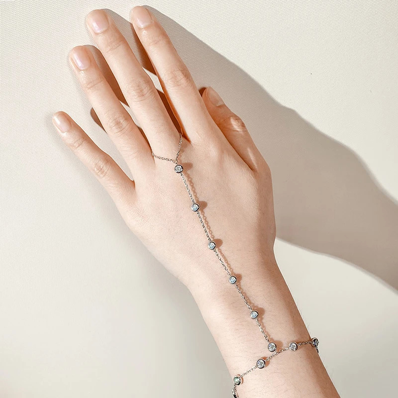 KNOBSPIN m D Color Bracelets for Women 1421cm Adjustable Chain GRA Certified s925 Sterling Silver Bubble Bracelet 251028