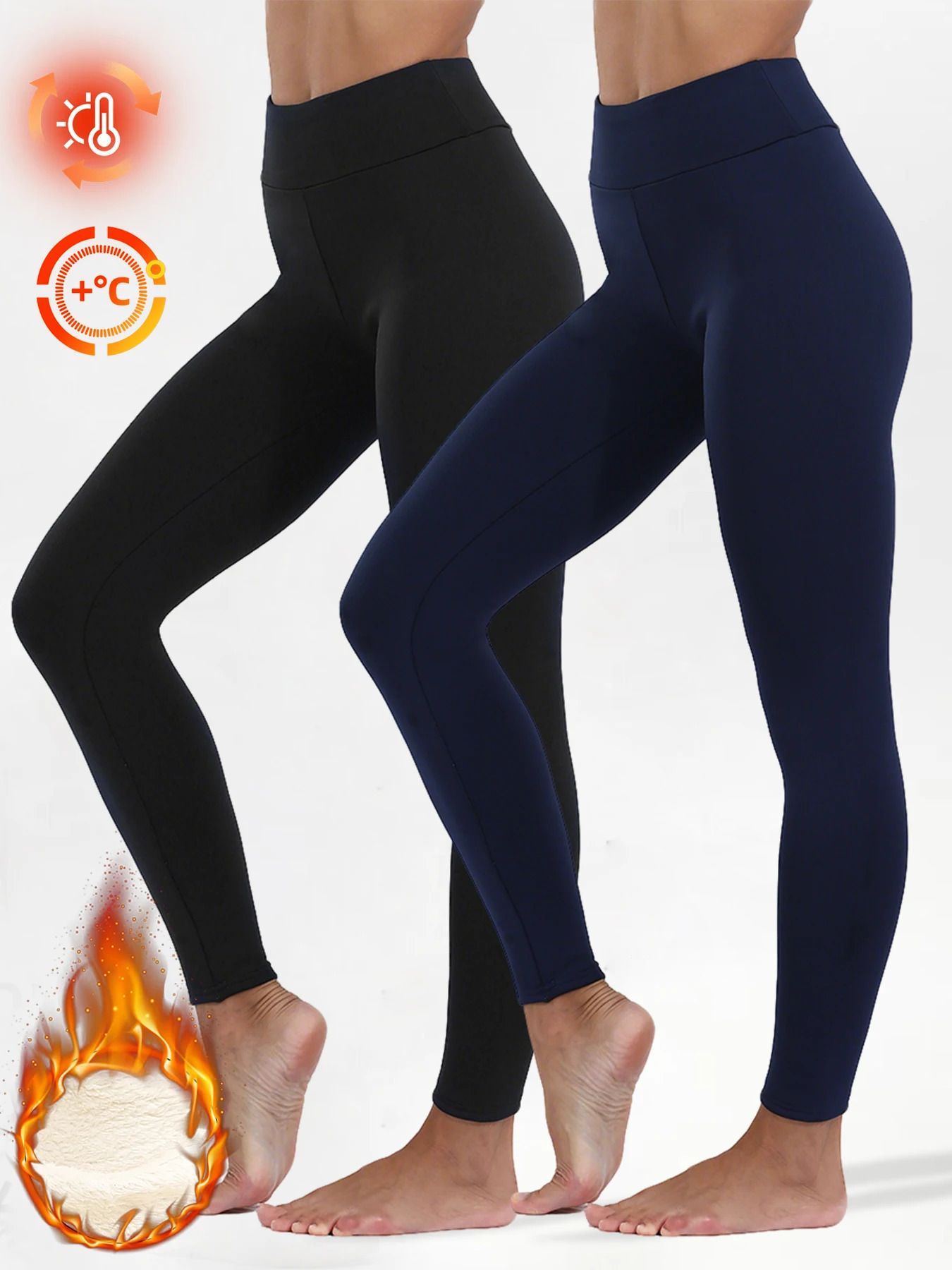 12 PCS Autumn Winter Warm Fleece Pants Women High Waist Leggings Velvet Thicken Tights Elastic Slim Prevent Cold Trousers 251029