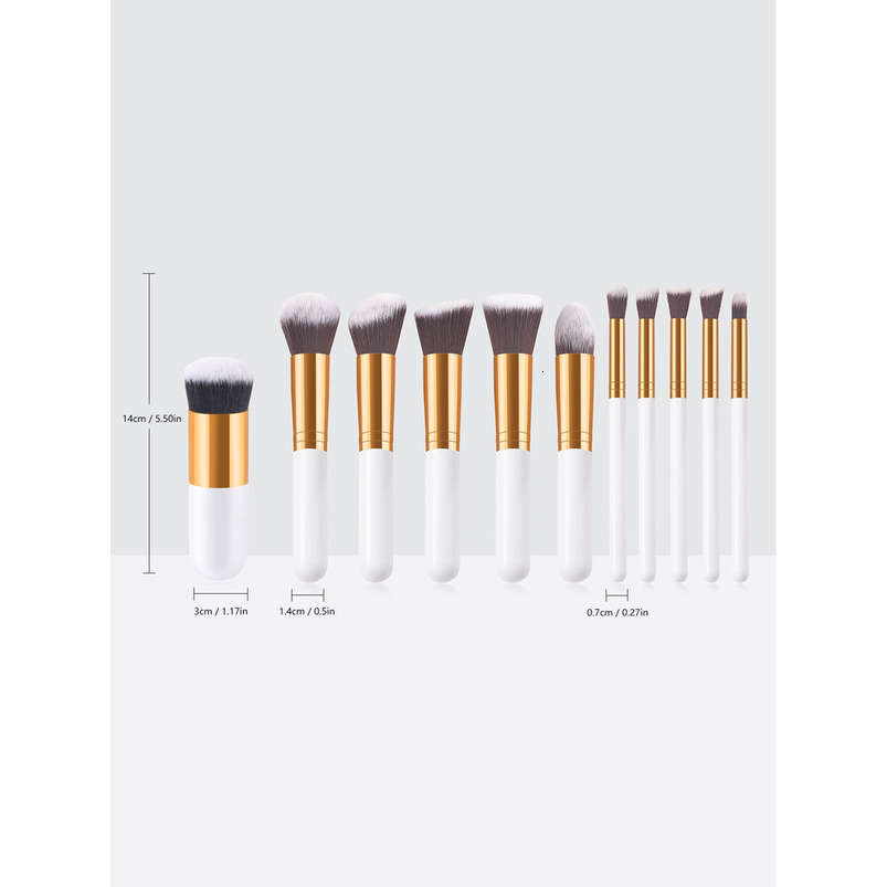 11-Piece Multi-Functional White Makeup Brush Set: Powder Brush, Contour Brush, Beauty Tools