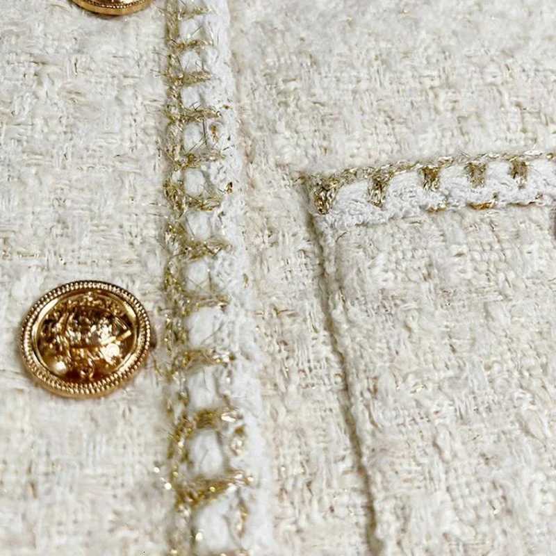 MEXZT Cropped Tweed Jacket Women Vintage Elegant Suit Coat Korean Single Breasted Blazer Ladies All Match Chic Short Outerwears Y251105