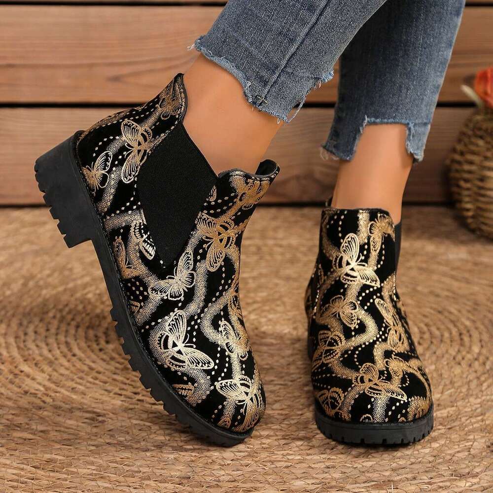 Plus Size Martin for Women Outdoor Wear 2025 Autumn and Winter New Leopard Print Ankle Boots Trendy Women's Boots