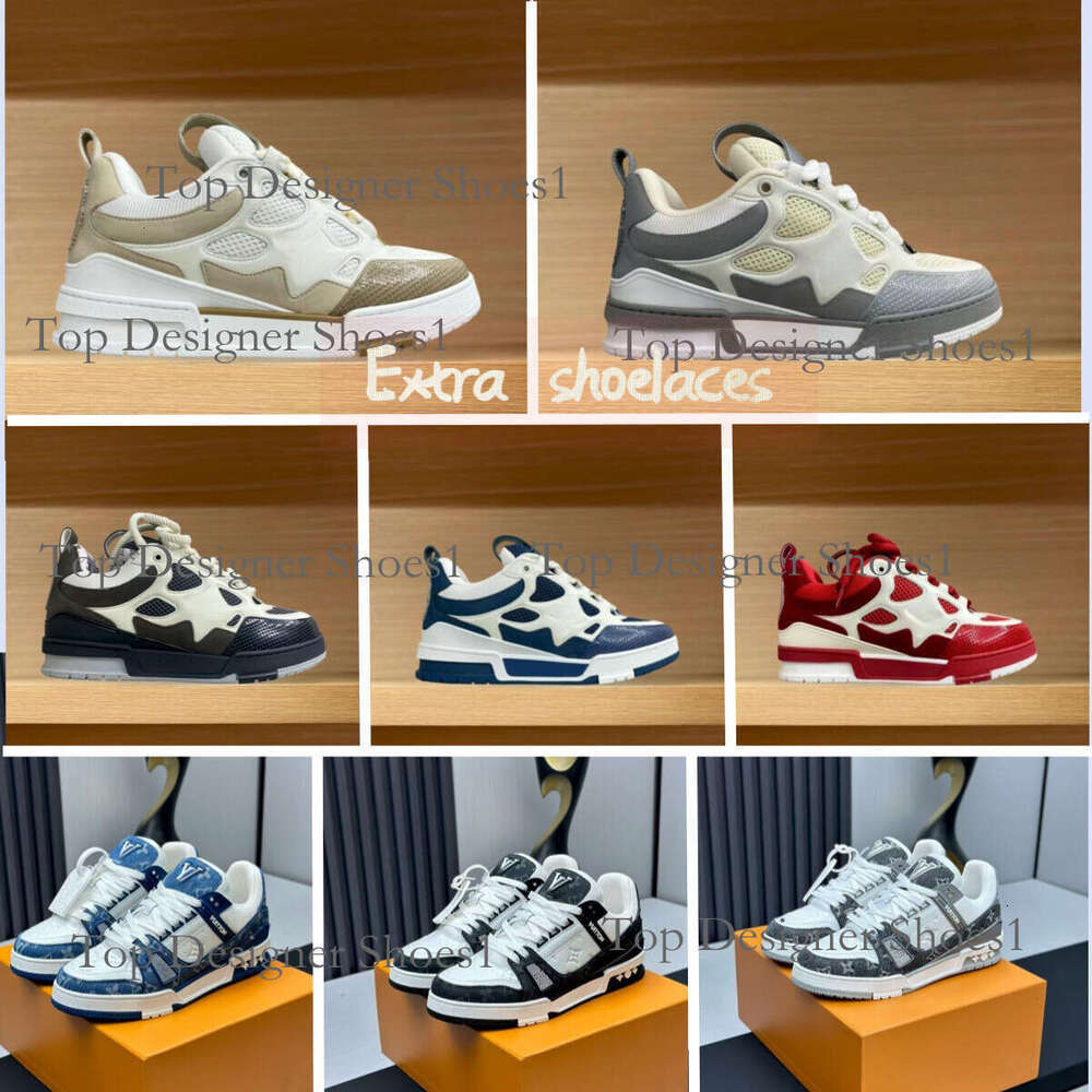 Two shoelaces Skate Original packaging box skate shoes designer sneakers mens trainers sneaker outdoor ly leather flower women fashion men size35-46