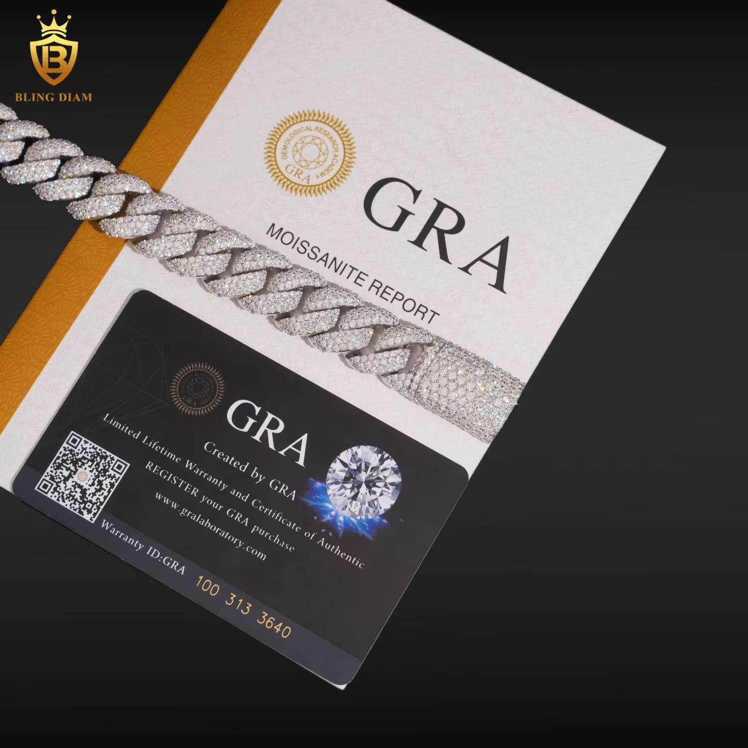 Fashion 15mm Crescent MoonShaped Moissanite Cuban Chain Bracelet Pass Diamond Tester VVS Moissanite HipHop Chain 925 Silver GRA