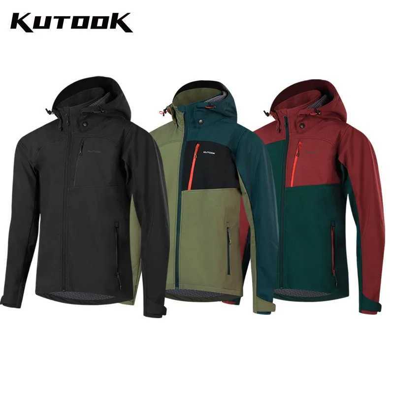 Kutook Autumn and Winter Outdoor Jacket Mens Mountain Climbing Hiking Windproof Mountain Fleece Waterproof Soft Shell Jacket J251029