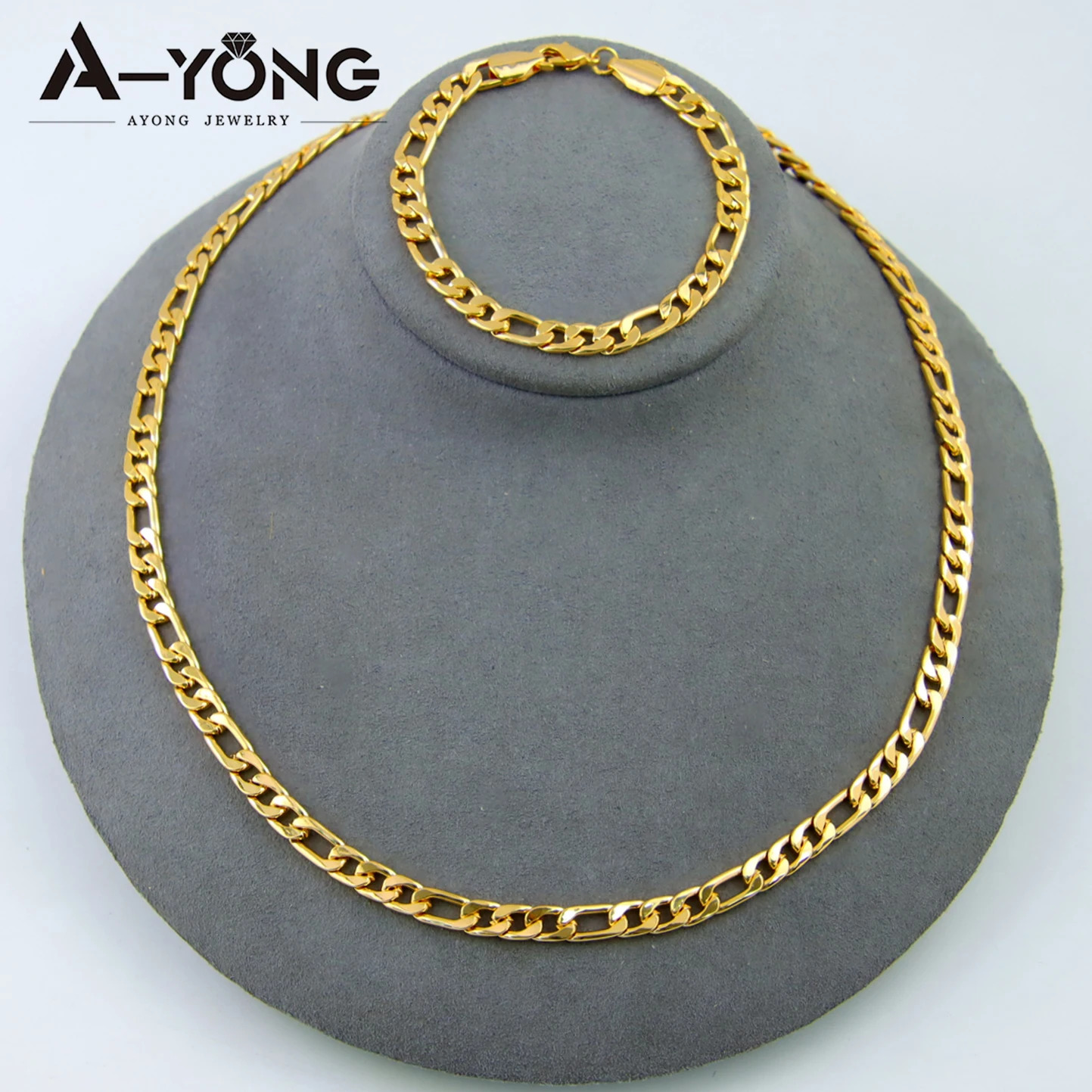 Saudi Gold Plated Necklace Bracelet 21k Italian Simple Cuban Chunky Chains Middle Eastern Dubai Women Event Party Jewelry 251028