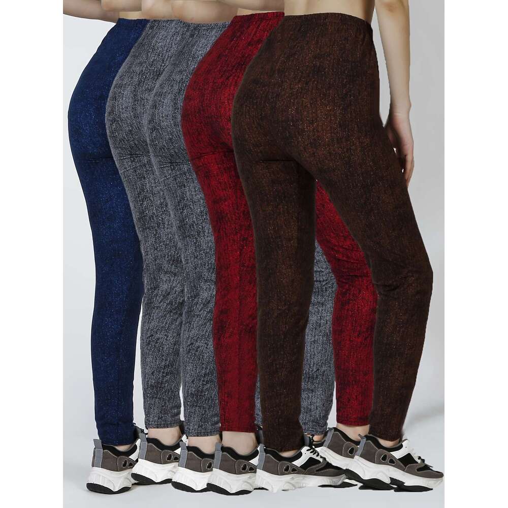 5pcs Tie Dye High Waist Workout Leggings, Casual Skinny Stretchy Leggings For Every Day, Women's Clothing