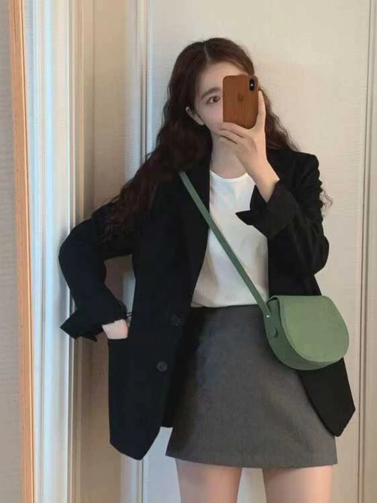 Korean Sle plus Size Suit Jaet for Women Casual Slimming Faionable Spring Autumn Outerwear Long Sve Tailored Coat 251029