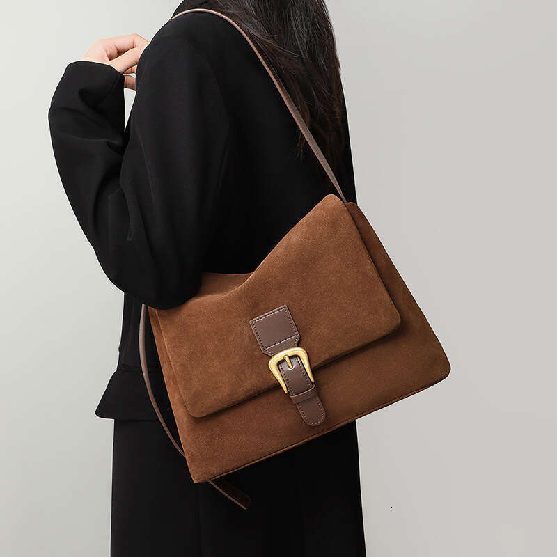 Luxury Bag Designer New Women's Fashion Niche Cross Body Bag Genuine Leather High End Suede Beach Bag Underarm One Shoulder Handbag