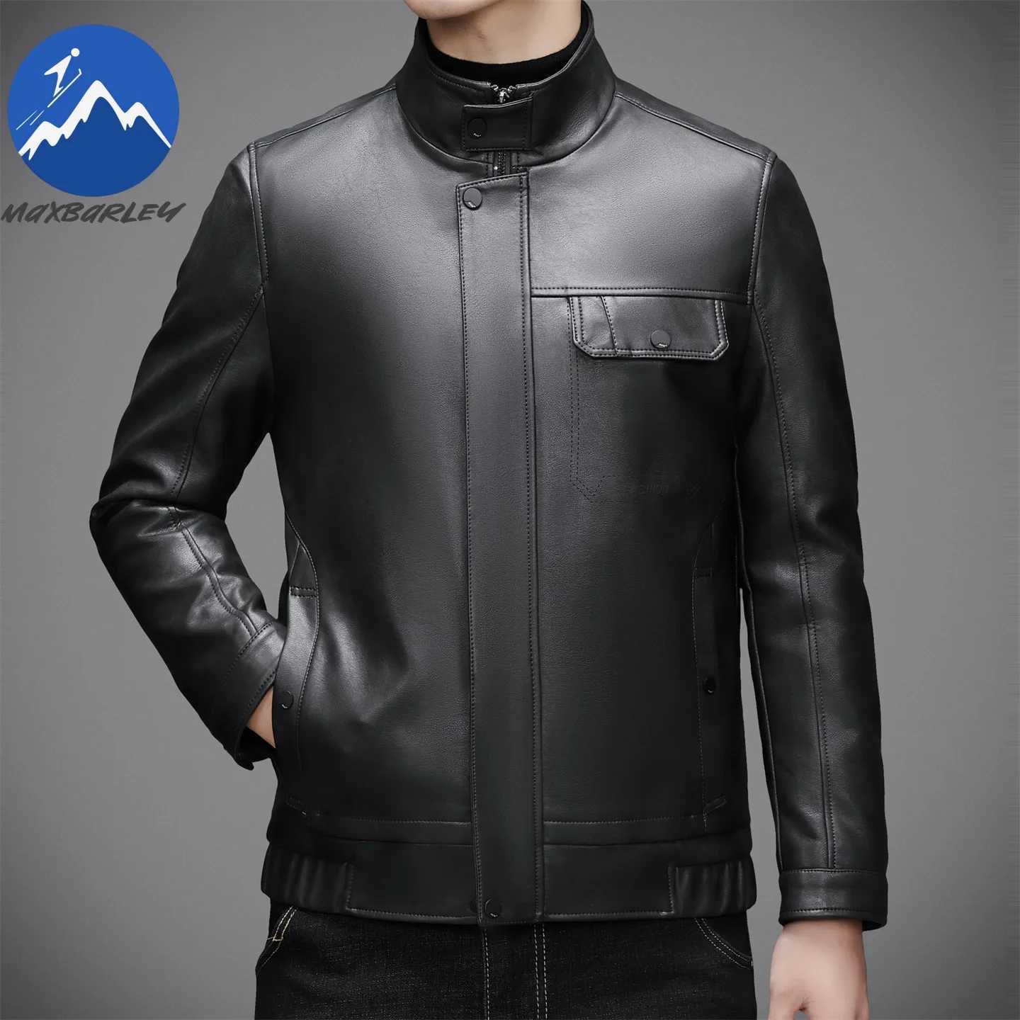 Maxbarley Autumn 2025 Luxury Leather Jacket Men High Quality Vintage Brown PU Leather Coat Brand Clothing Motorcyclist JacketT251029