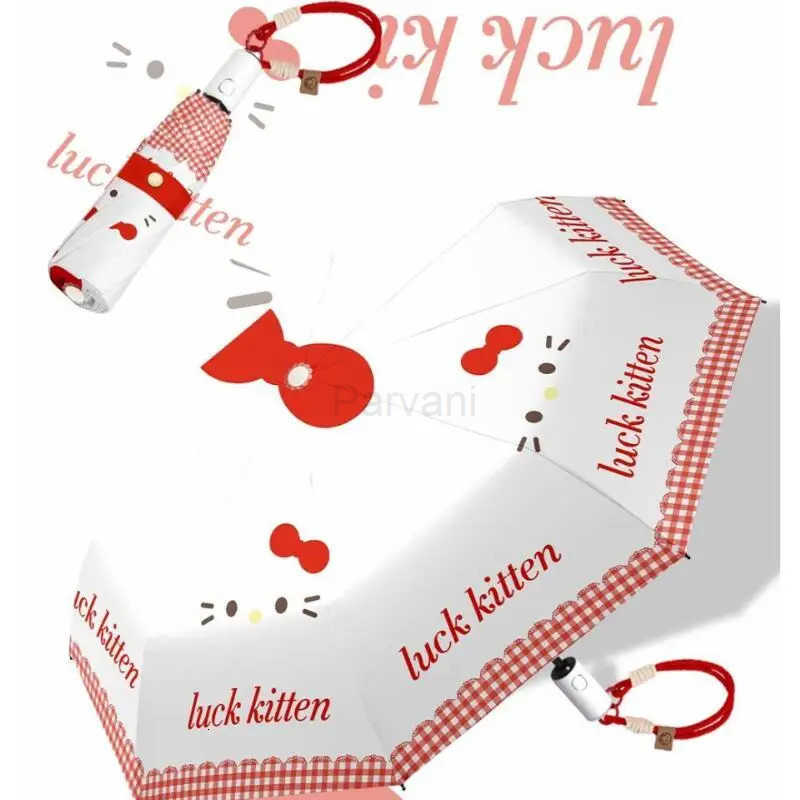 Sanrio Hot Sanrio Hello Kitty Cute Convenient Umbrella Kawaii Anime Sunscreen Uv Protection Student Sunshine and Rain Dual Use Umbrella L251029