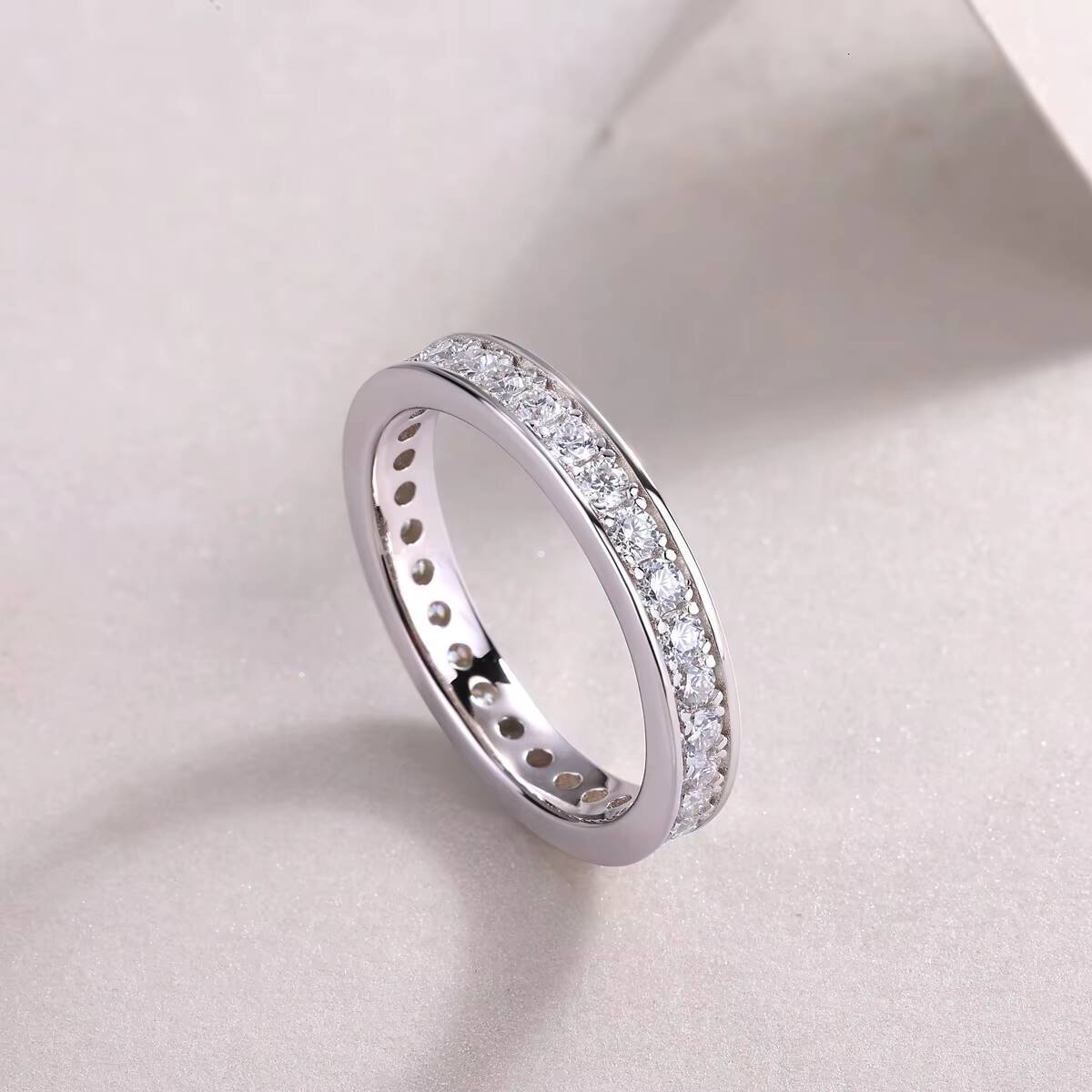 Best Selling Unisex Silver Jewelry Moissanite Baguette Shape Ring with Classics Design Party Wedding Gift for Women Children