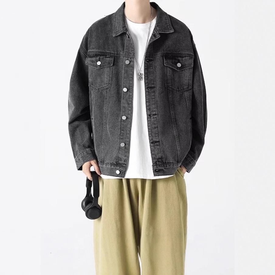 American Style Denim Jacket For Men Designer Jacket Loose Fit Top Cool Trendy Spring Autumn Casual Versatile Workwear Jacket Trendy 2025