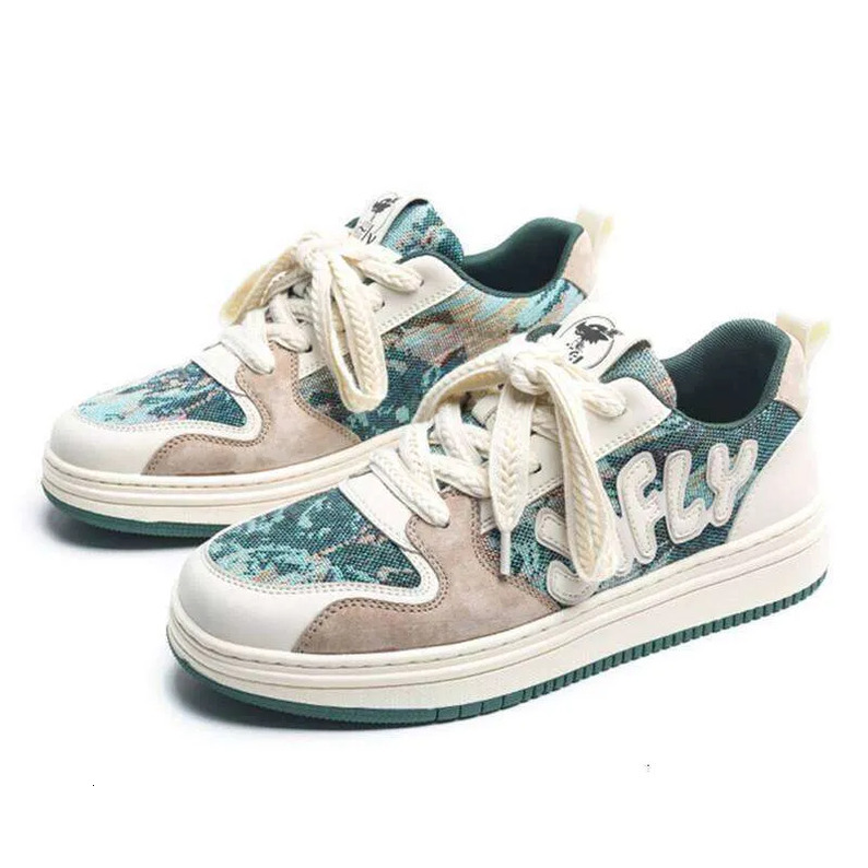 Jifffly Vintage Graffiti Print Sneakers Men Breathable Casual Loafers Women Korean Style Trendy Soft Sole Wear-Resistant