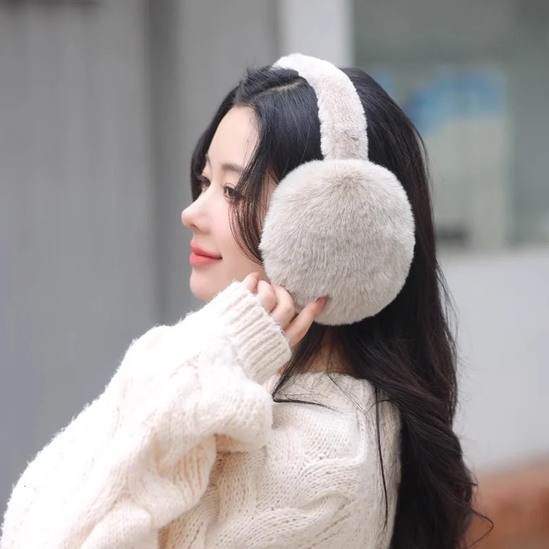 1 PC Furry Earmuffs for Women Foldable KoreanStyle Plush Rabbit FurLike Ear Warmer Essential ColdResistant Warm Ear Prot 251029