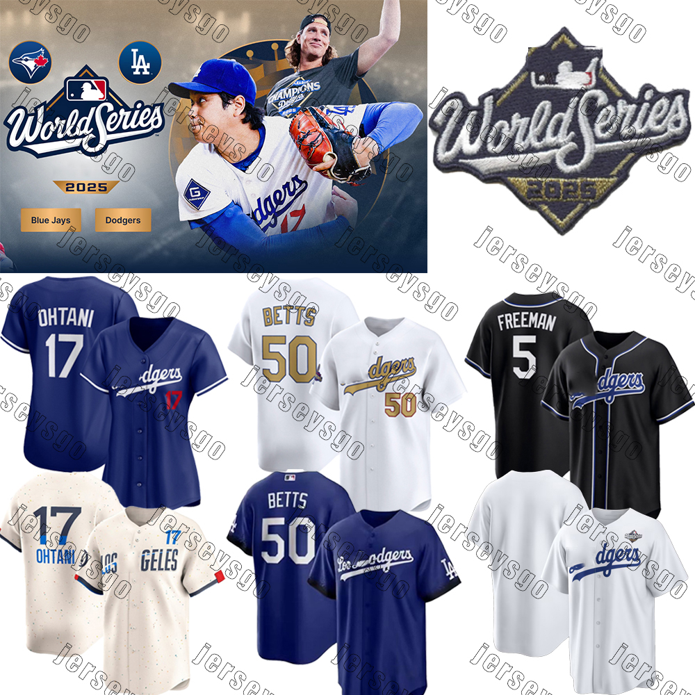 2025 World Series Shohei Ohtani Baseball Jersey Dodgers Freddie Freeman Enrique Hernandez Mookie Betts Yoshinobu Yamamoto Fernando Valenzuela Hernandez Jerseys