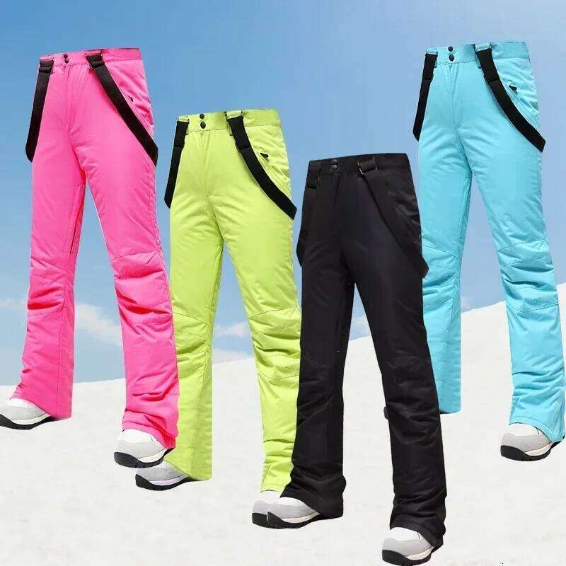 Winter Suit Warm Fleece Ski Jackets And Strap Pants Windproof Waterproof Snowboard Jacket Women Outdoor Hiking Camping Sport