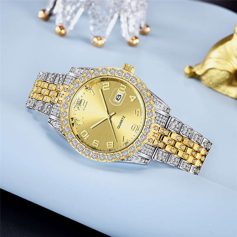 Brand Diamond-Studded Men's Hip-Hop Water Ghost Starry Sky Calendar Quartz Watch for Men