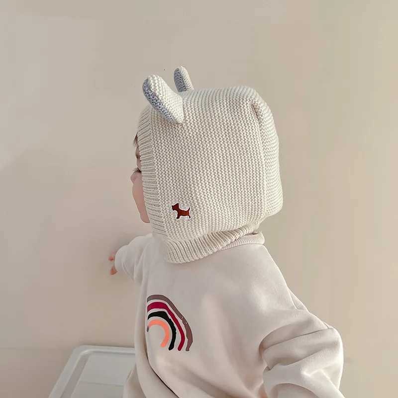 Baby Ear Protection Hat Cute Cartoon Toddler Hooded Beanies 636Month Boy Girl Winter Warm Headgear Knit Hats Kids Pullover Cap251028
