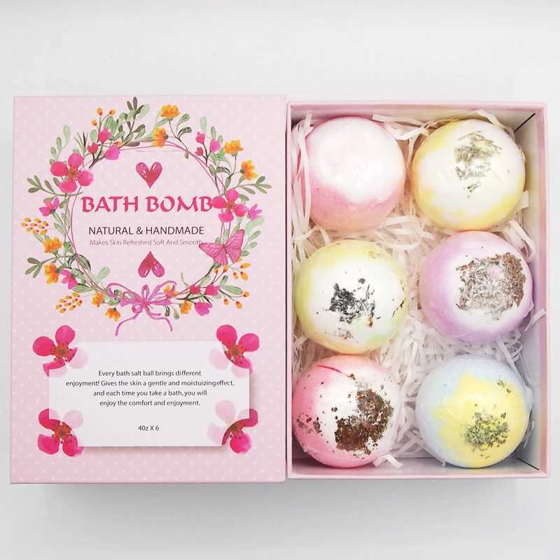 6pcs bath bomb gift box body care spa bathtub is an ideal gift for herhim wife girlfriends birthday or Mothers Day L251029