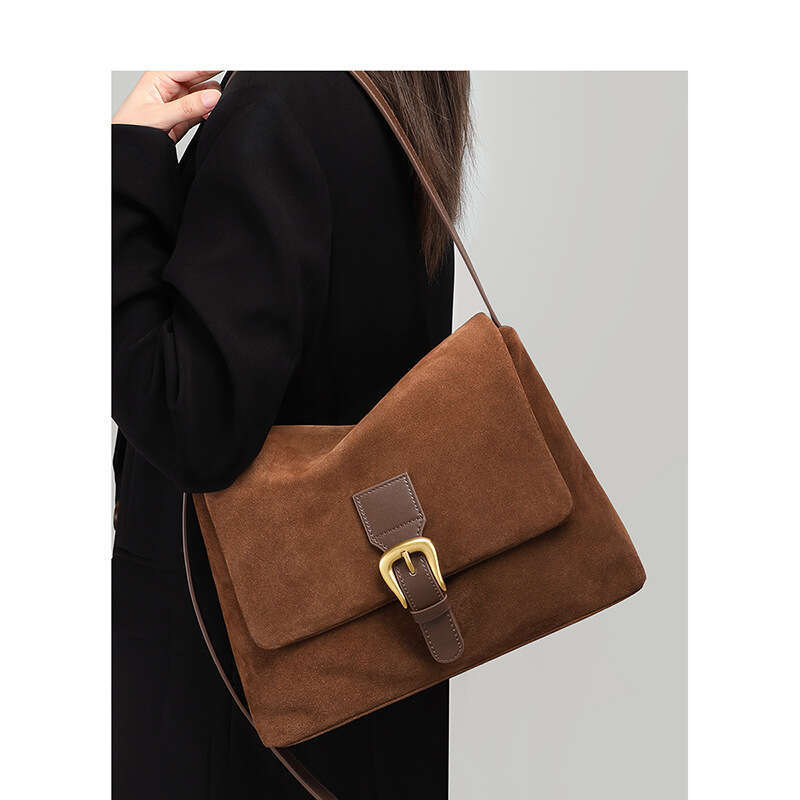 Luxury Bag Designer New Women's Fashion Niche Cross Body Bag Genuine Leather High End Suede Beach Bag Underarm One Shoulder Handbag