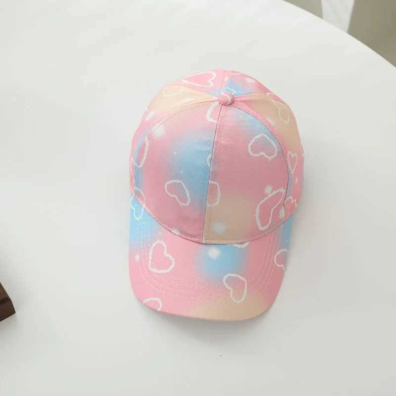 Colorful Flower Heart Print Baby Baseball Cap Fashion Children Girls Duckbill Hat Summer Kids Outdoor Sun Protection Hats251028