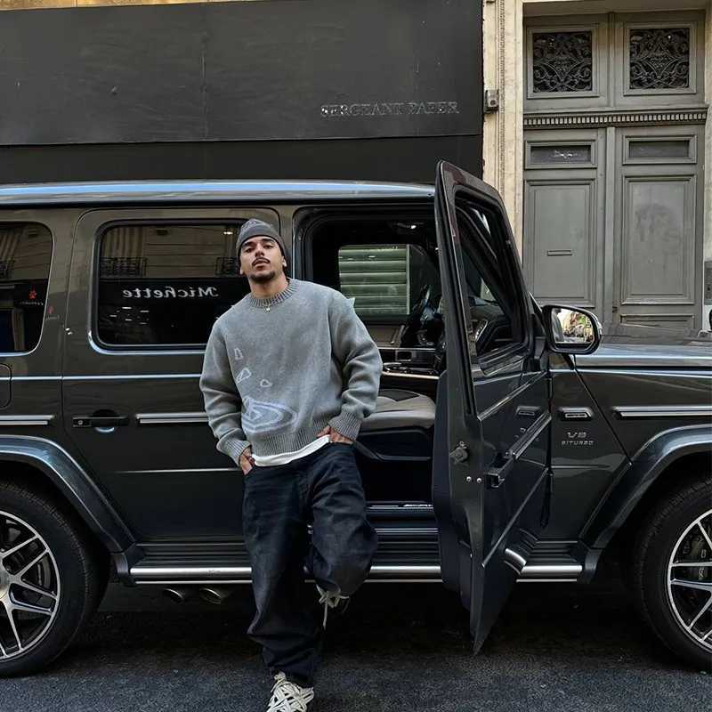 2025 Sweater Planet Universe Star Knitted Hoodie for Youth Y2K Clothes Traf Womens Top Black Warm Top Mens Loose Comfortable C J251029