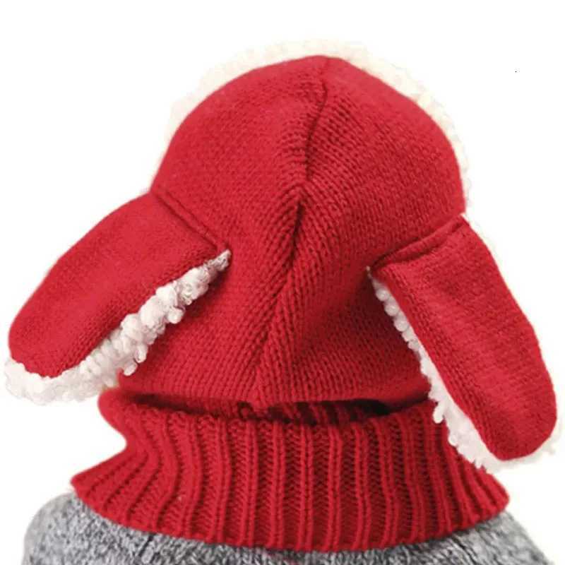Korean Childrens Cute Puppy Winter Woolen Scarf Hat Baby Boys Girls Warm Hats With Shawl For Kids 636 Month251028