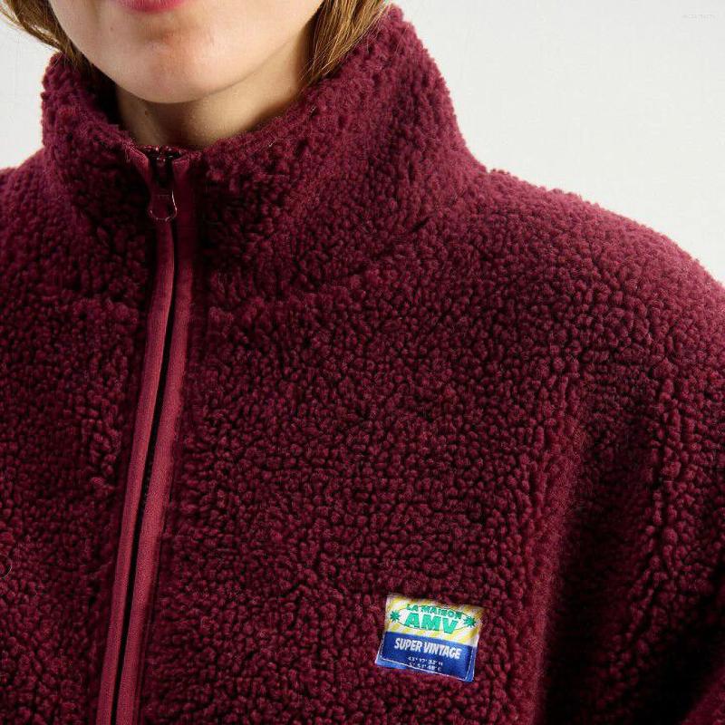 Designer Women's Jackets Fashionable Sweet Girls Necessary Thick Lamb Wool Plush Cardigan Comfort High Collar Warm Jacket For Autumn Cotton