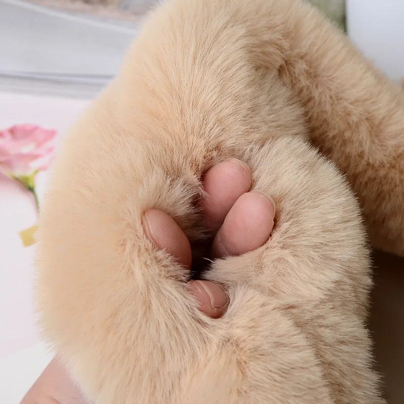 Women Winter Warm Thicken Collar Scarf Solid Color Faux Rabbit Fur Plush Shawl Scarfs Elegant Neckerchief Wrap Neck Warmer 251029