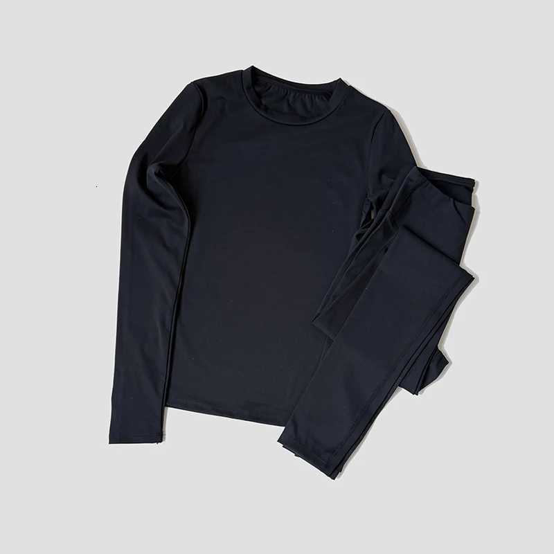 2PCS Yoga Set Women Long Sleeve Crop Top Workout Set Sportswear Gym Clothing Fitness High Waist Leggings Sports SuitsXJ251029