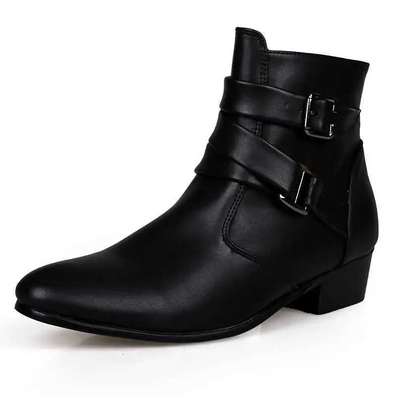 Mens Leather Boots Fashion Designer Pointed Toe Chelsea Boots Business Casual Boots for Men Motorcycle Ankle Boot Botas Hombre Z251029