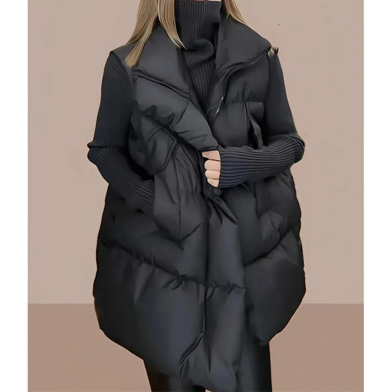 Women Large Size 6XL Parkas Waistcoat Winter Ladies Casual Puffer Sleeveless Coat Korean Female Cotton Padded Vest Jacket 251027