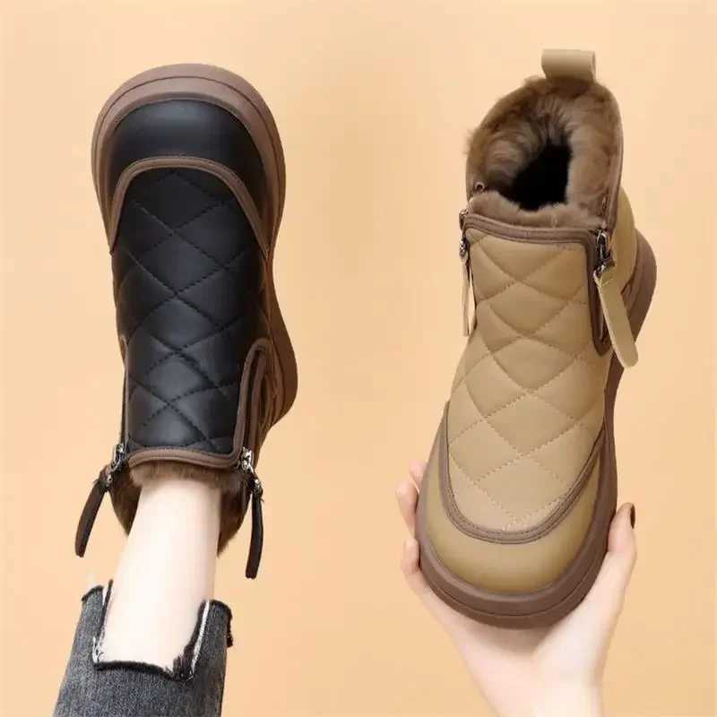 Winter Womens Boots New Plush Comfortable Warm Waterproof Anti Slip Warm Short Boots Cold Resistant Outdoor Ankle Boots Z251029