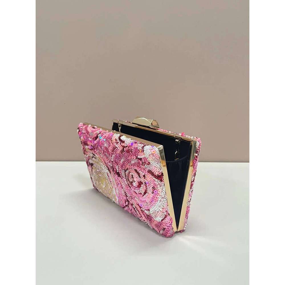 Designer Bags Pink Dinner Bag, Quiet Sequins Suitable For Party Girls, Women, Brides Luxury Bag