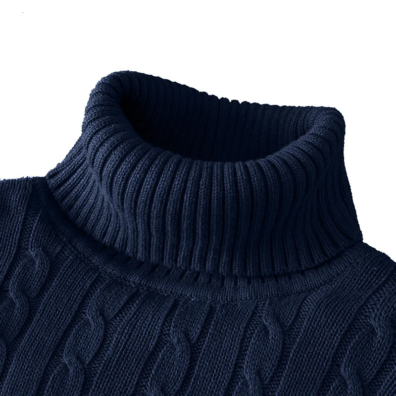 Turtleneck Sweater Casual Mens Rollneck Knitted Sweater Keep Warm Men Jumper Woolen Sweater 251029