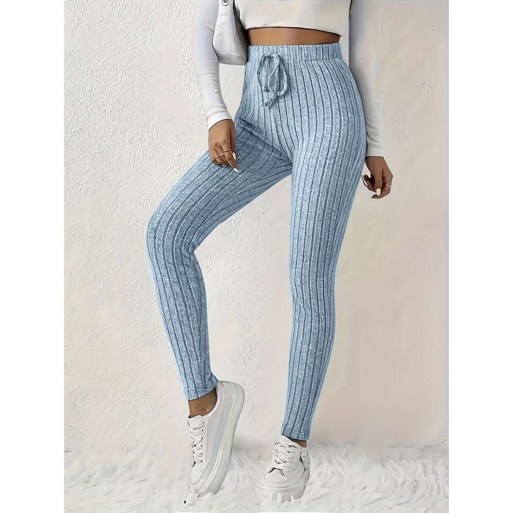 4Pcs Women's High-Waisted - Sexy Ribbed Design, Stretchy Comfortable, Solid Colors Black, Green, Purple, Beige Fall/Winter, Perfect For Running &